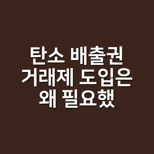탄소 배출권 거래제 도입은 왜 필요했을까요? - 요약