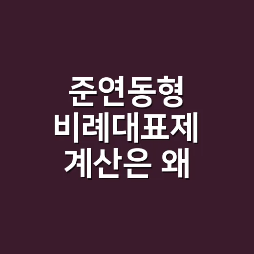 준연동형 비례대표제 계산은 왜 복잡할까요? - 요약