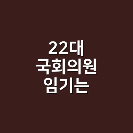 22대 국회의원 임기는 언제까지일까요? - 요약