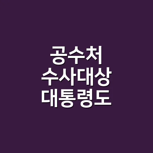 공수처 수사대상 대통령도 포함될까요? - 요약