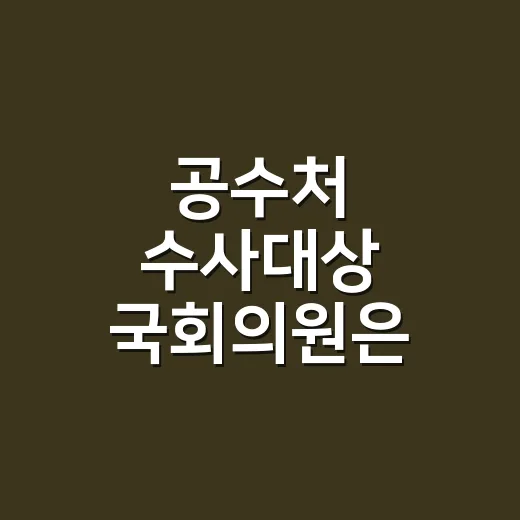 공수처 수사대상 국회의원은 어디까지 해당될까요? - 요약