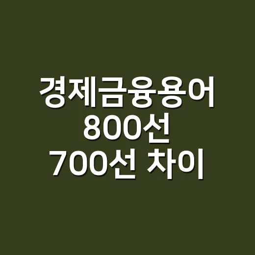 경제금융용어 800선 700선 차이 왜 생겼을까요? - 요약