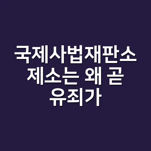 국제사법재판소 제소는 왜 곧 유죄가 아닐까요? - 요약