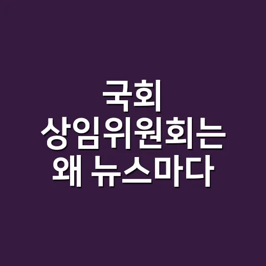 국회 상임위원회는 왜 뉴스마다 등장할까요? - 요약