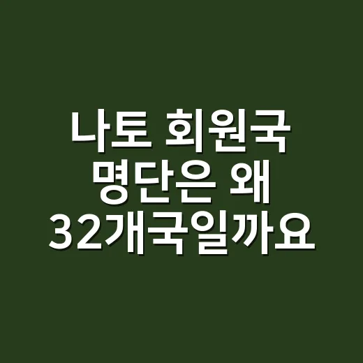 나토 회원국 명단은 왜 32개국일까요? - 요약