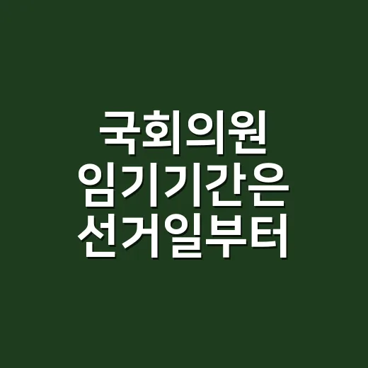 국회의원 임기기간은 선거일부터 시작될까요? - 요약