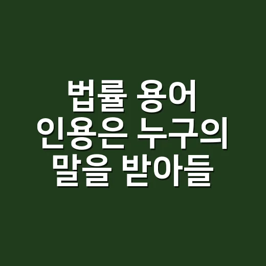 법률 용어 인용은 누구의 말을 받아들인 걸까요? - 요약
