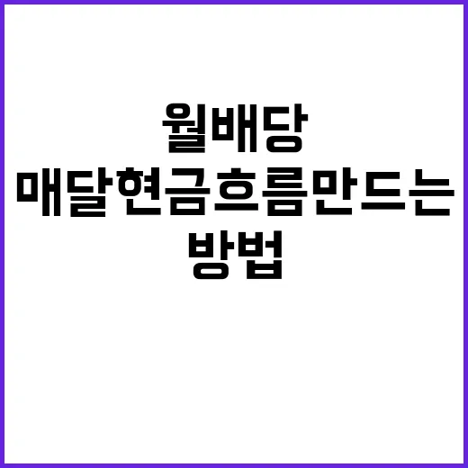 월배당으로 매달 현금흐름 만드는 방법 - 요약