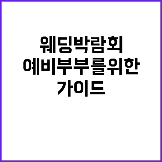 웨딩박람회 제대로 활용하는 방법, 처음 가는 예비부부를 위한 현실 가이드 - 요약