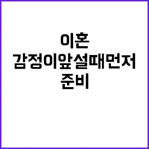 이혼 준비하는 방법, 감정이 앞설 때 먼저 챙길 현실 체크리스트 - 요약