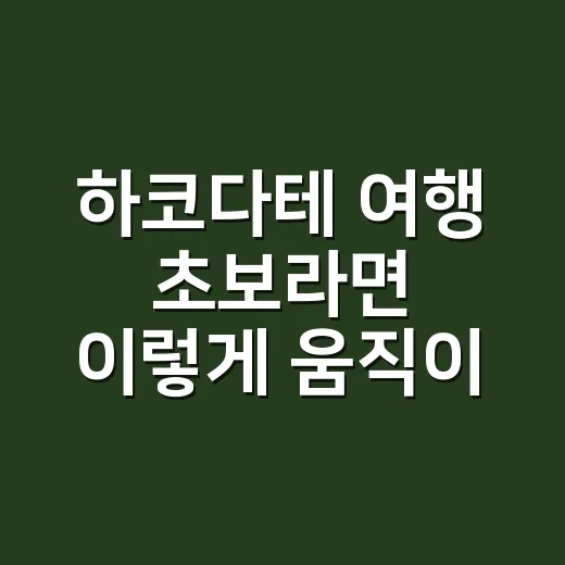 하코다테 여행 초보라면 이렇게 움직이는 방법 - 요약