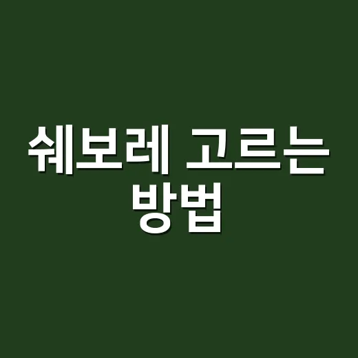 쉐보레 고르는 방법, 용도별로 이렇게 비교하면 덜 헷갈립니다 - 요약
