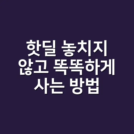 핫딜 놓치지 않고 똑똑하게 사는 방법 - 요약
