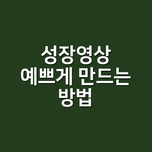 성장영상 예쁘게 만드는 방법, 사진 고르기부터 음악까지 쉽게 잡는 법 - 요약