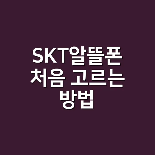SKT알뜰폰 처음 고르는 방법, 요금제 바꾸기 전에 이렇게 확인하세요 - 요약
