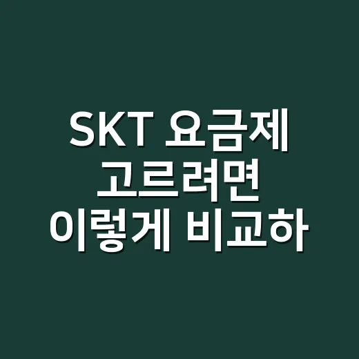 SKT 요금제 고르려면 이렇게 비교하세요 - 요약