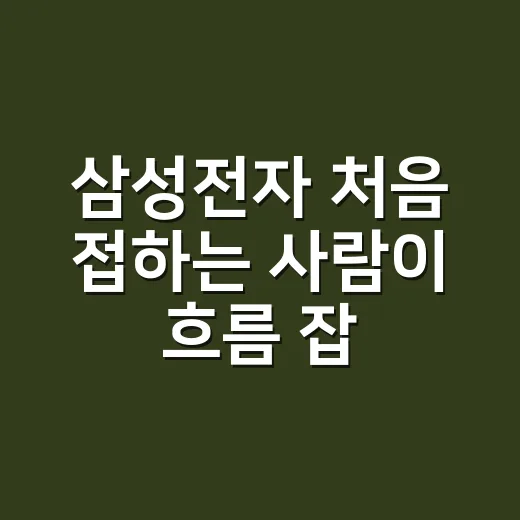 삼성전자 처음 접하는 사람이 흐름 잡는 방법 - 요약