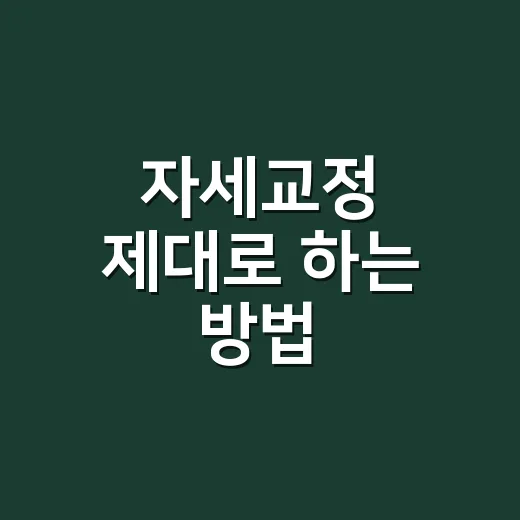 자세교정 제대로 하는 방법, 오래 앉아 있는 사람이라면 이렇게 시작하세요 - 요약