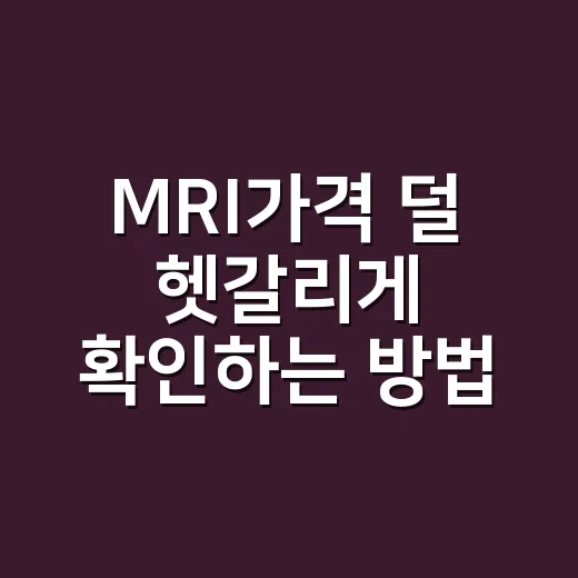 MRI가격 덜 헷갈리게 확인하는 방법: 급여·비급여부터 병원별 비교까지 - 요약