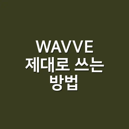 WAVVE 제대로 쓰는 방법, 요금제부터 콘텐츠 고르는 기준까지 - 요약