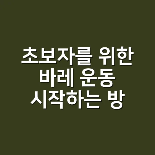 초보자를 위한 바레 운동 시작하는 방법 - 요약
