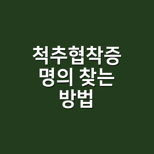 척추협착증 명의 찾는 방법, 병원 선택 전에 보는 기준 - 요약