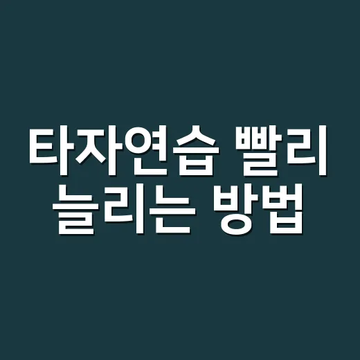 타자연습 빨리 늘리는 방법, 초보자는 이렇게 시작하면 편해요 - 요약