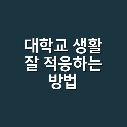 대학교 생활 잘 적응하는 방법, 신입생이 처음 3개월에 챙기면 좋은 것들 - 요약