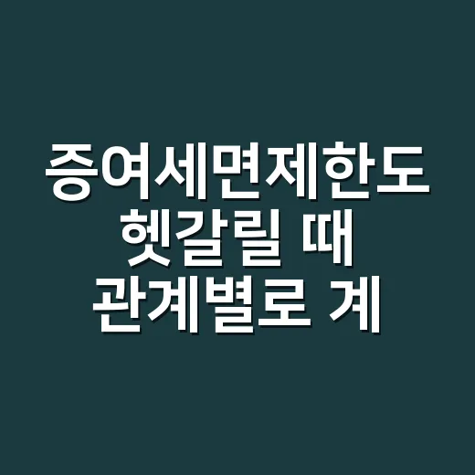 증여세면제한도 헷갈릴 때 관계별로 계산하는 방법 - 요약