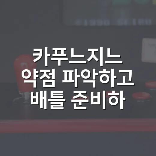 카푸느지느 약점 파악하고 배틀 준비하는 방법