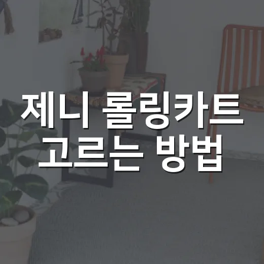 제니 롤링카트 고르는 방법, 유행템을 실사용템으로 사려면 이렇게 - 요약