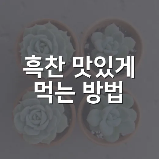 흑찬 맛있게 먹는 방법, 밥에 넣을 때 비율부터 보관까지 - 요약