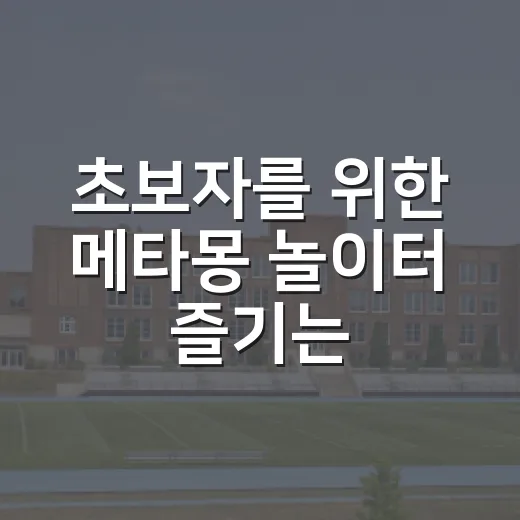 초보자를 위한 메타몽 놀이터 즐기는 방법 - 요약