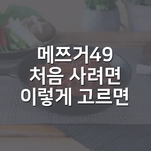 메쯔거49 처음 사려면 이렇게 고르면 실패가 적어요 - 요약