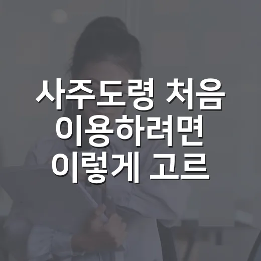사주도령 처음 이용하려면 이렇게 고르면 편합니다 - 요약