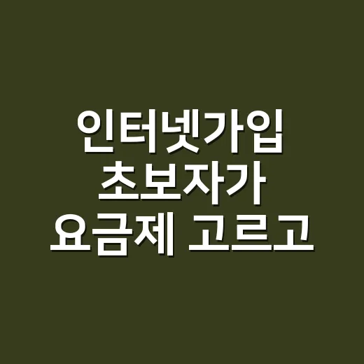 인터넷가입 초보자가 요금제 고르고 혜택 챙기는 방법 - 요약