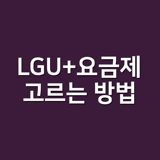 LGU+요금제 고르는 방법, 데이터 사용량별로 이렇게 보면 쉽습니다 - 요약