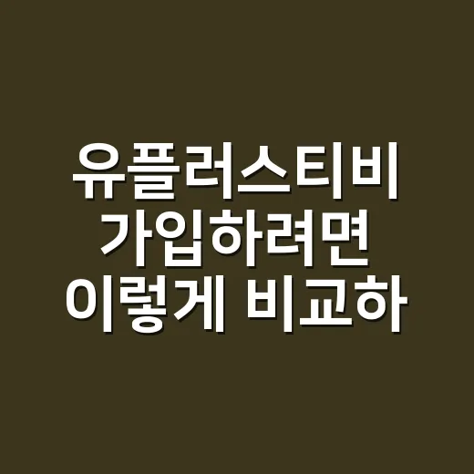 유플러스티비 가입하려면 이렇게 비교하면 덜 헷갈립니다 - 요약