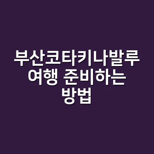 부산코타키나발루 여행 준비하는 방법, 항공권부터 일정까지 이렇게 잡으면 편해요