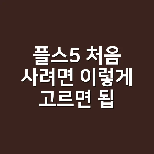 플스5 처음 사려면 이렇게 고르면 됩니다 - 요약