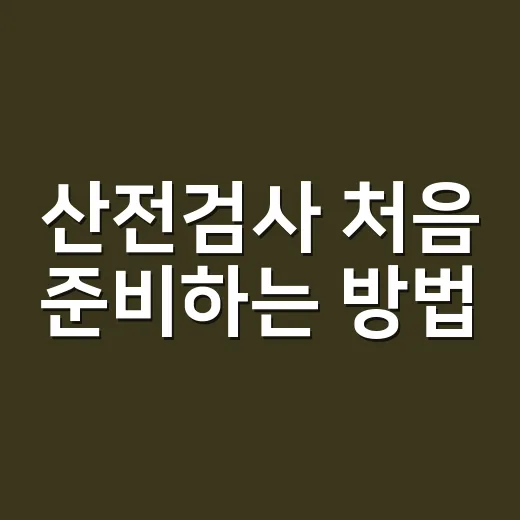 산전검사 처음 준비하는 방법, 비용 아끼려면 이렇게 챙기세요 - 요약