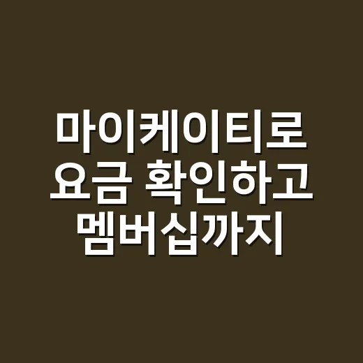 마이케이티로 요금 확인하고 멤버십까지 챙기는 방법 - 요약