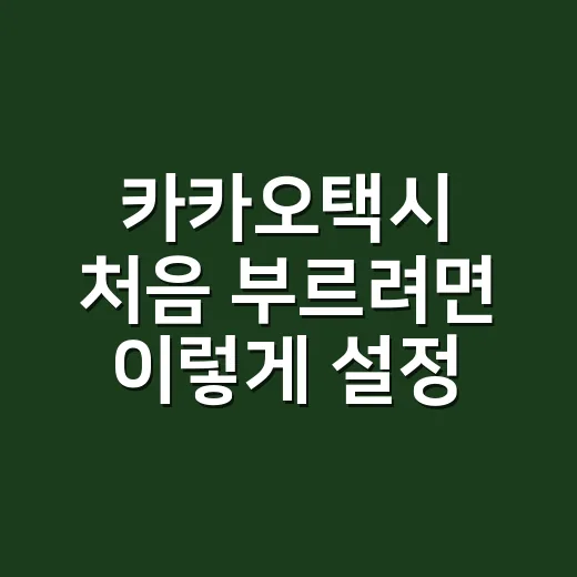 카카오택시 처음 부르려면 이렇게 설정하고 호출하는 방법 - 요약