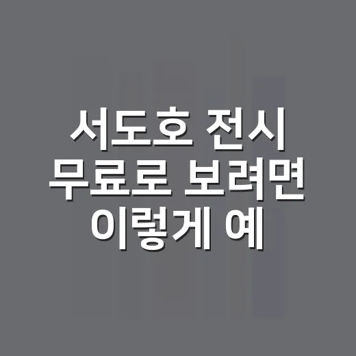 서도호 전시 무료로 보려면 이렇게 예약하면 됩니다 - 요약