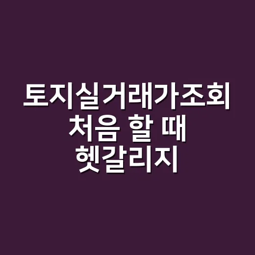 토지실거래가조회 처음 할 때 헷갈리지 않는 방법 - 요약