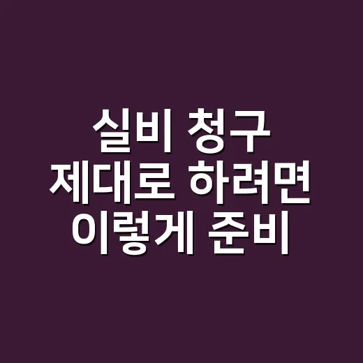 실비 청구 제대로 하려면 이렇게 준비하세요 - 요약
