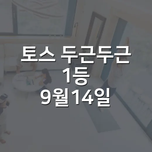 토스 두근두근 1등 9월14일 확인하는 방법, 헷갈릴 때 이렇게 - 요약
