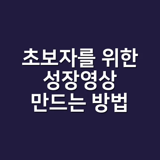 초보자를 위한 성장영상 만드는 방법, 사진 고르기부터 상영 준비까지 - 요약