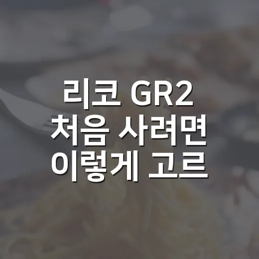 리코 GR2 처음 사려면 이렇게 고르는 방법 - 요약
