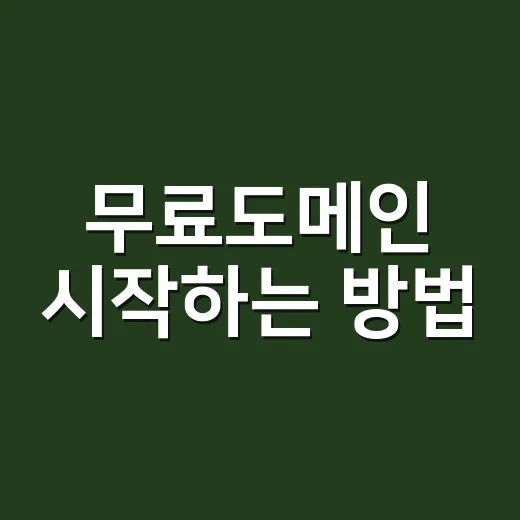 무료도메인 시작하는 방법, 초보자가 헷갈리지 않게 고르는 기준 - 요약